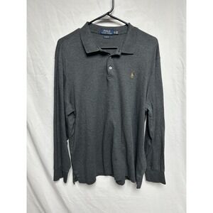 Polo Ralph Lauren Gray Shirt Mens XL Classic Fit Flesh Pony Pullover Long Sleeve